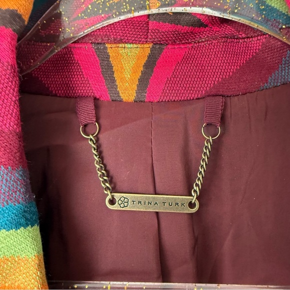 Trina Turk West Village Chevron Jacquard Blazer 4 - Picture 6 of 9